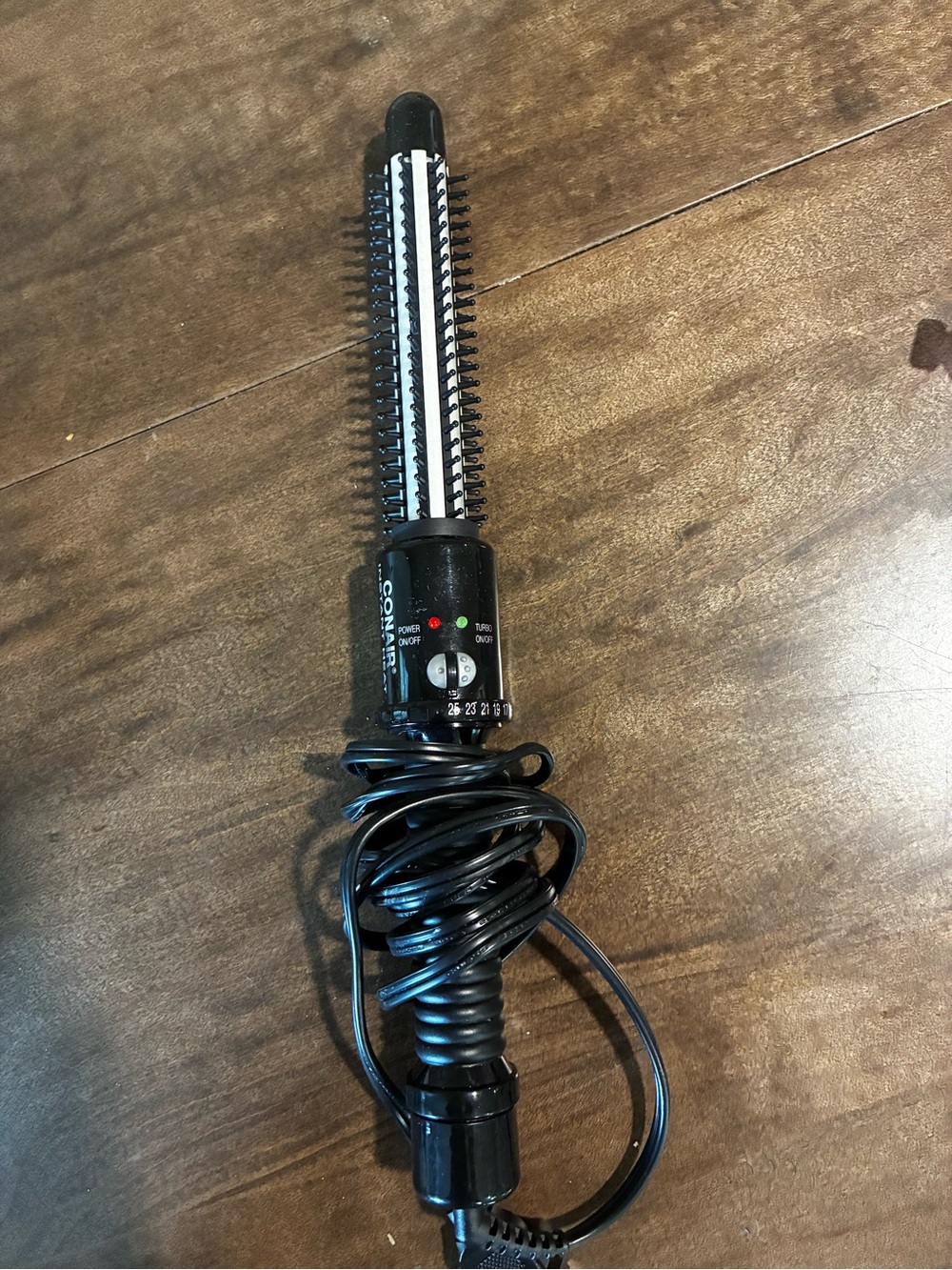 Black Rotating Hot Air Brush Hair Styler - Women Hair Tools
